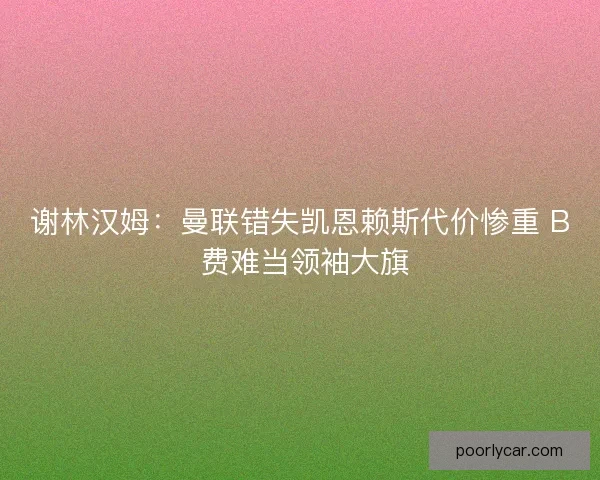 谢林汉姆：曼联错失凯恩赖斯代价惨重 B 费难当领袖大旗