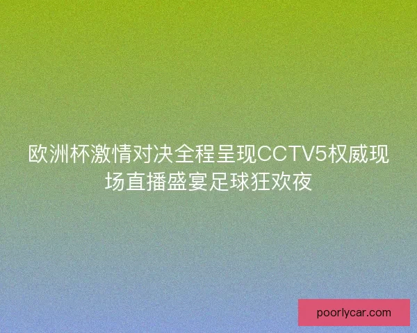 欧洲杯激情对决全程呈现CCTV5权威现场直播盛宴足球狂欢夜